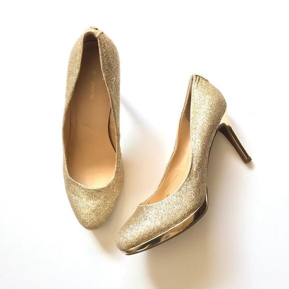 Liz Claiborne Gold  Glitter  Heels - Picture 1 of 6